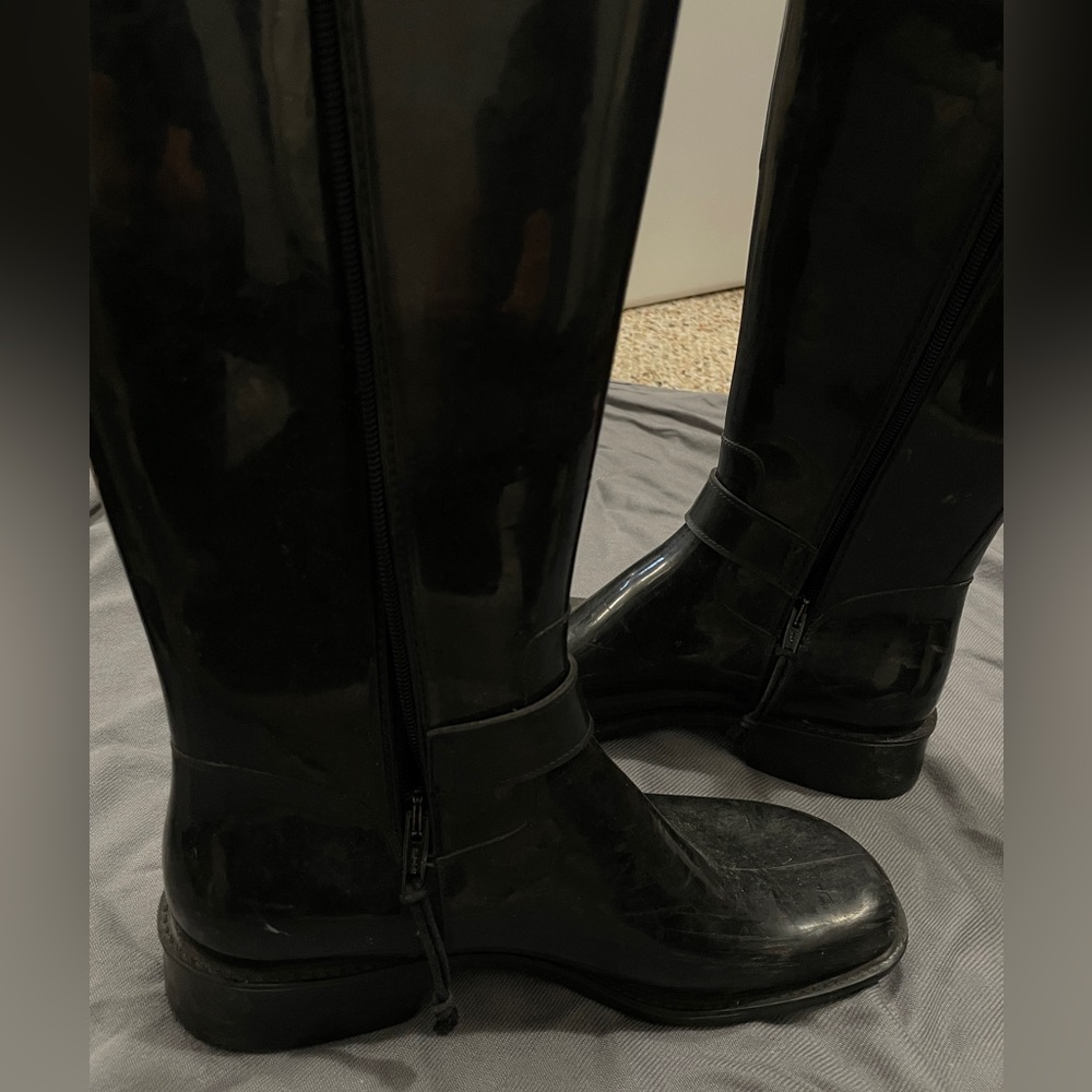 Donald J Pliner Black Rubber Rain Boots - Picture 3 of 6